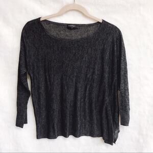 Club Monaco Dark Gray Shimmer Long Sleeve Top